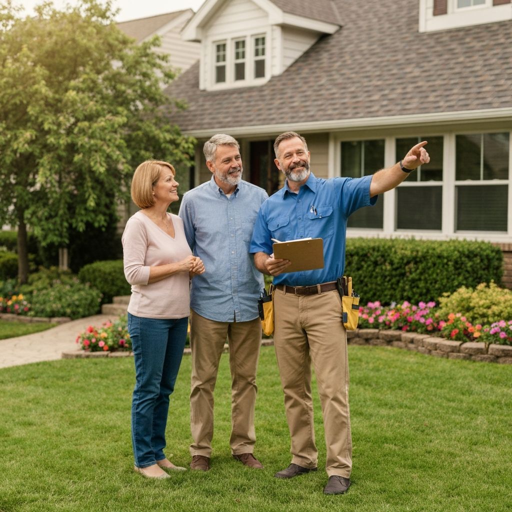 Homeowner consulting about insurance claim